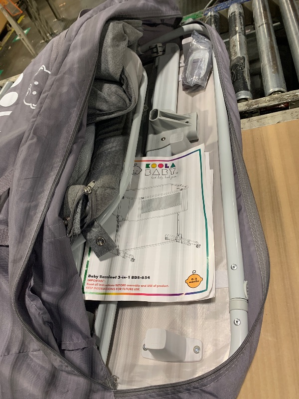 Photo 1 of *** SIMILAR MODEL / KOOLA BABY / GREY-WHITE *** Cowiewie Bassinet Bedside Sleeper, Portable, Breathable, Adjustable Baby Bedside Bassinet for Peaceful Nights, Light Grey