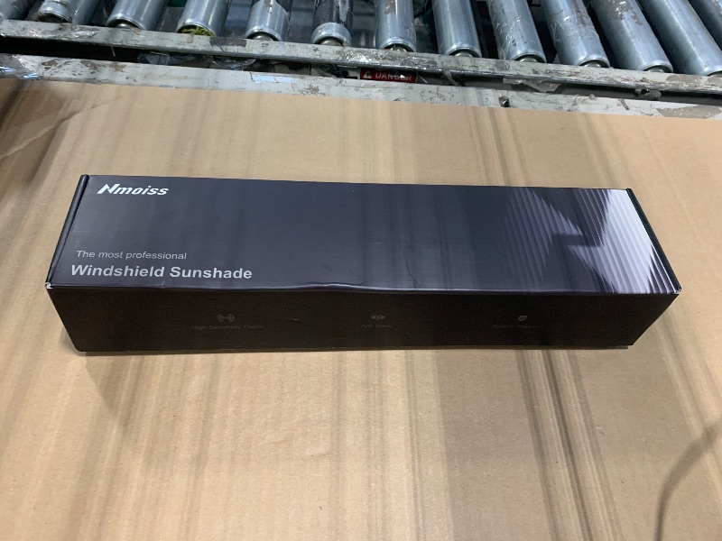Photo 1 of [Upgraded] Nmoiss Windshield Sun Shade Umbrella - [Vinyl Coating Heat Shield] Protect Car from Sun Rays & Heat Damage Keep Cool and Protect Interior, Spring Structure Edge Medium 56" L x 31" W