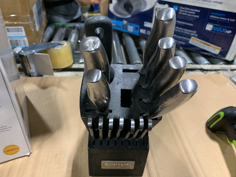 Photo 1 of *** 15 PCS / VERY USED *** CUISINART Block Knife Set, 17pc Cutlery Knife Set with Steel Blades for Precise Cutting, Lightweight, Stainless Steel, Durable & Dishwasher Safe, C77SS-17P
