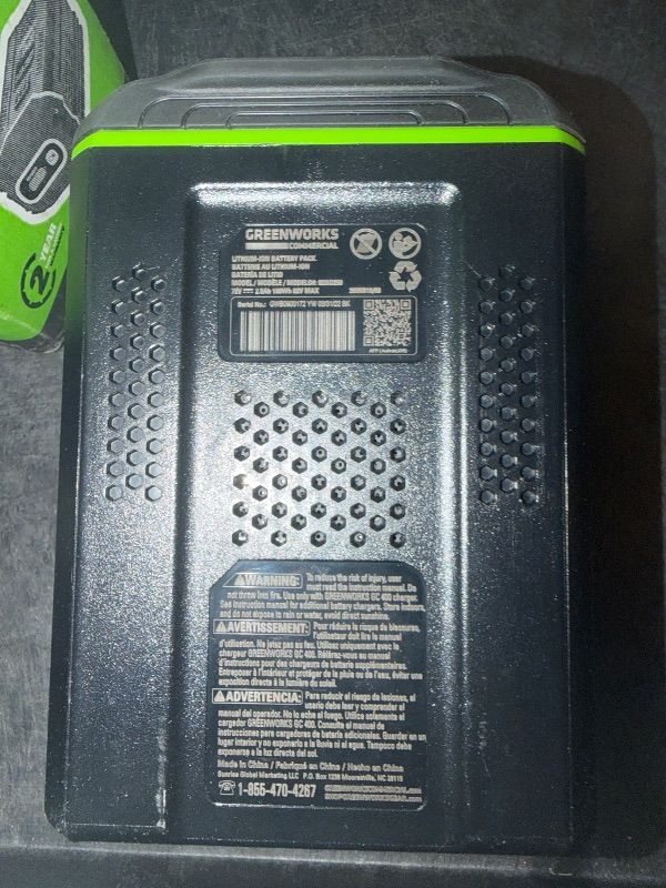 Photo 1 of **UNTESTED**
Greenworks 80V 2.0Ah Lithium-Ion Battery (Genuine Greenworks Battery / 75+ Compatible Tools)