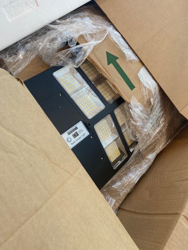 Photo 1 of *MISSING PARTS - see clerk notes*
Jadisi 2-Pack Solar Street Light - 9000W Solar Street Lights Outdoor 300000LM, 7000K Commercial Parking Lot Light, Flood Outdoor Lights IP67 Waterproof with Motion Sensor, 3-Year Warranty
