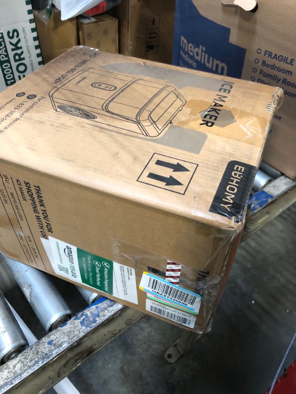 Photo 1 of ***SELLING FOR PARTS*** EUHOMY Nugget Ice Makers for Countertop with Ice Scoop & Basket, Self-Cleaning Sonic Pebble/Pellet Ice Maker Machine with 35lbs/24H Soft Ice for Home/Kitchen/Office, Stainless Steel, Silver
