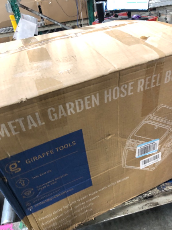 Photo 1 of **ITEM IS DIRTY**
Giraffe Tools SW5 Metal Hose Reel Box, Heavy Duty Garden Hose Storage Reel Hideaway, Crank Handle, 150ft 5/8" Hose Capacity, Green