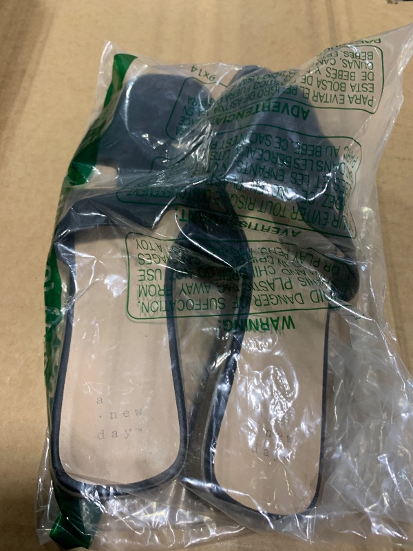 Photo 1 of *** SIMILAR *** Rihero Black Flat Sandals for Women Dressy Summer Slip On Peep Toe Slide Black Sandals Size 8