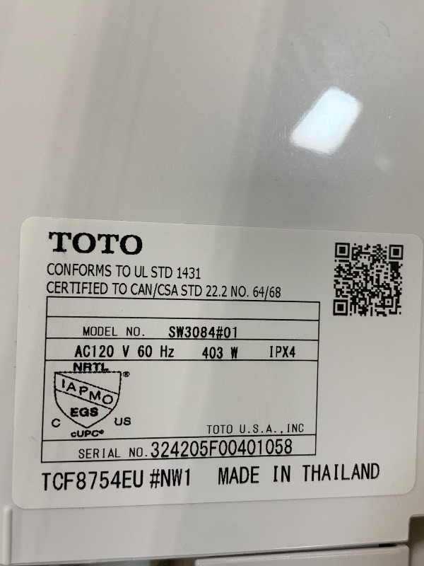 View 6 of *** NO REMOTE CONTROL *** TOTO® WASHLET® C5 Electronic Bidet Toilet Seat with PREMIST and EWATER+ Wand Cleaning, Elongated, Cotton White - SW3084#01