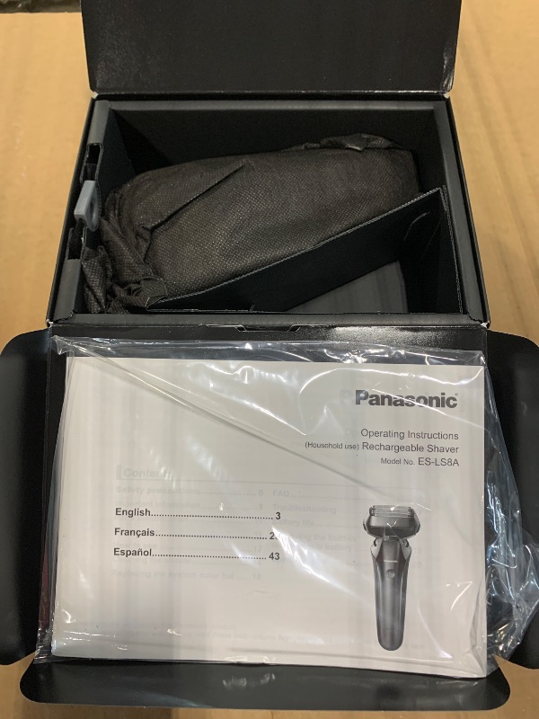 Photo 1 of *** NO ADAPTER *** Panasonic ARC6 Electric Razor for Men Face, Wet & Dry Shavers for Men with Foil Shaver, Pop-up Trimmer, Ultra-Fast 6-Blade, Smart Shave Sensor, 22D Flexible Pivoting Head - ES-LS8A-K (Black)