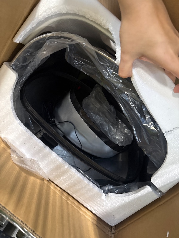 Photo 1 of ***VERY USED*** SensorCan 13 Gallon Oval Sensor Trash Can with AC Adapter and Odor Filter, Automatic Motion Sensor Kitchen Bin, Soft-Close Stainless Steel, Slim Curved Wastebasket for Narrow Walkways, Matte Silver