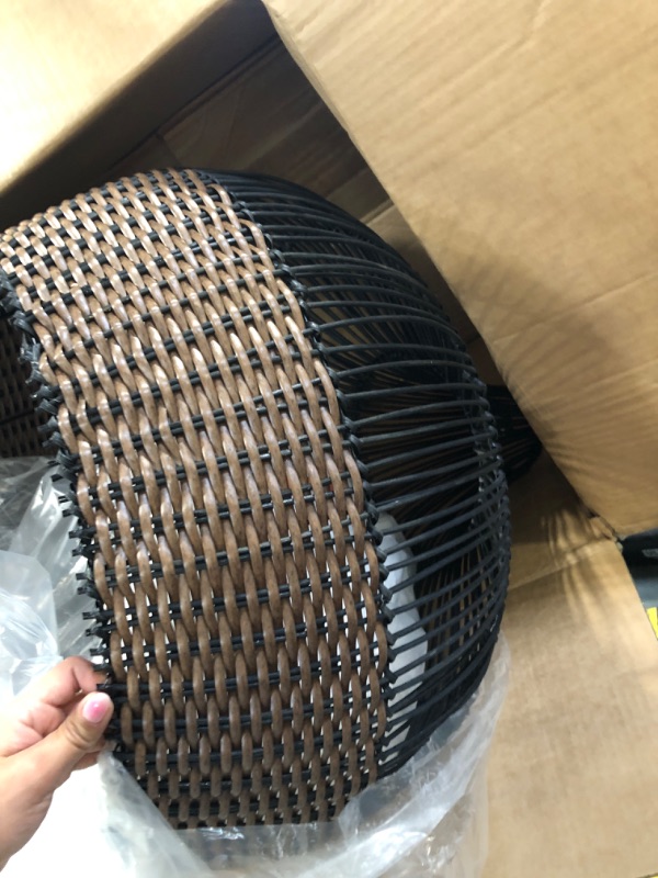 Photo 1 of ** ONE PCS ** Arturesthome 1 Light Rattan Pendant Light Fixtures,Wicker Boho Black Basket Chandelier, Large Natural Woven Ceiling Hanging Lamp for Kitchen Island Dining Room W 23.5"*22.7"
