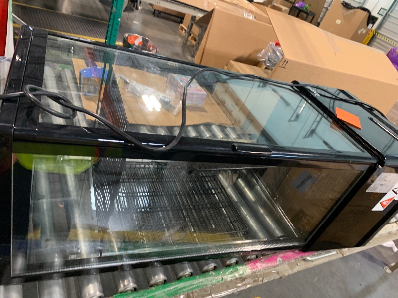 Photo 1 of *** AS IS ALL SALES FINAL NO RETURNS ***IDEALHOUSE Countertop Refrigerator, 3.4 Cu.Ft. Pastry Display Case for Bakery with LED, Frost-Free, Sliding Door, Commercial Fridge Display Case for Cafe and Restaurant, 4-Tier Design, Black