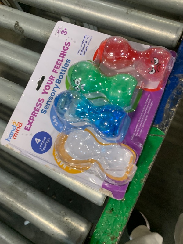 Photo 1 of **MISSING YELLOW** hand2mind Express Your Feelings Sensory Bottles-Primary Emotions, Quiet Toddler Fidgets for Classroom, Calm Down Corner Supplies, Social Emotional Learning, Sensory Toys for Kids with Autism