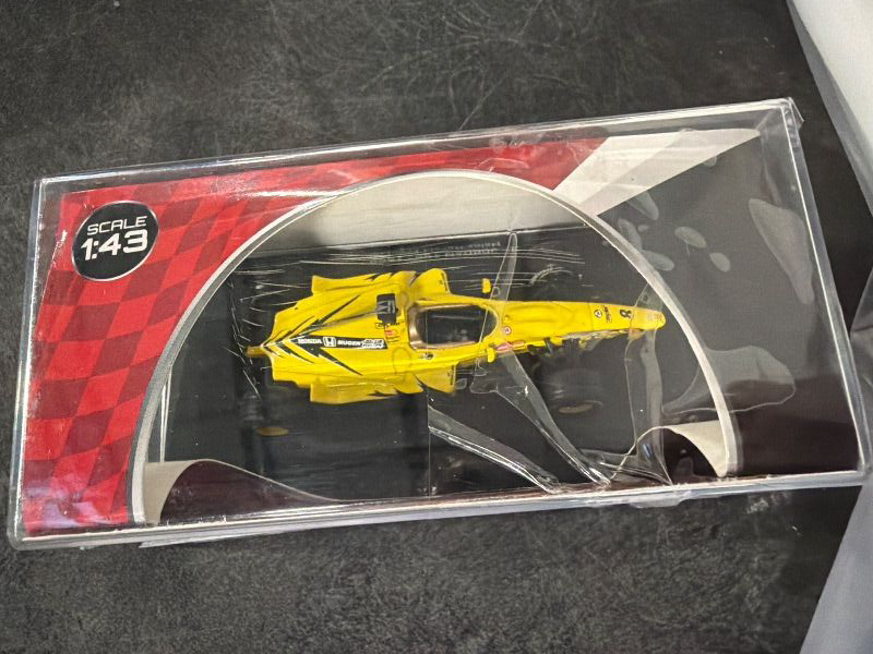Photo 1 of 1:43 F1 Team Jordan 199-1999 Collection Formula 1 Race # Model Inspired by Heinz-Harald Frentzen Diecast Collectible Model
**USED**
