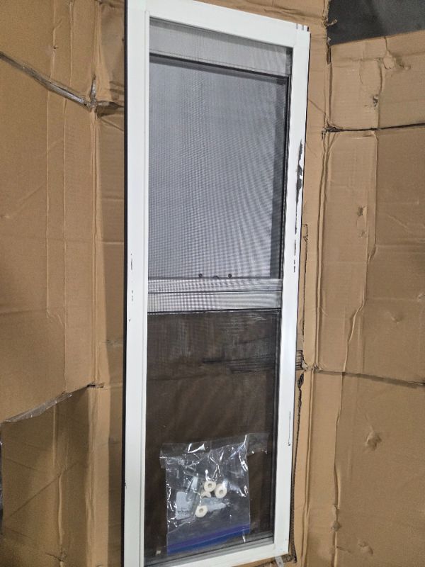 Photo 1 of ***MISSING PARTS*** FAMIGRO Dog Door for Sliding Glass Door, Patio Doggy Door Insert for Sliding Door for Large Dogs, Height Adjustable from 44" to 84", Flap Width: 11 inch
