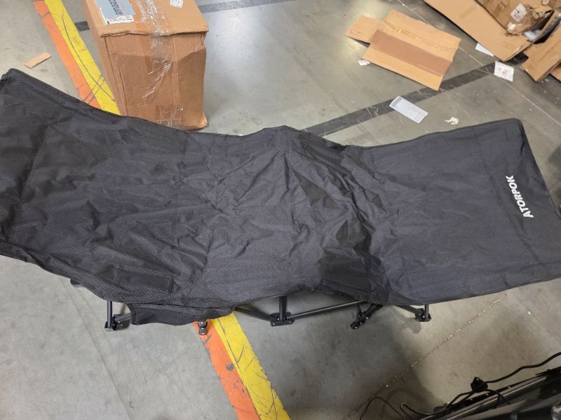 Photo 1 of ***SIMILAR TO STOCK, VIEW ALL PHOTOS*** TORPOK Camping Cot for Adults with Cushion Comfortable, Portable Folding Bed for Sleeping Supports 450 lbs (Gray)