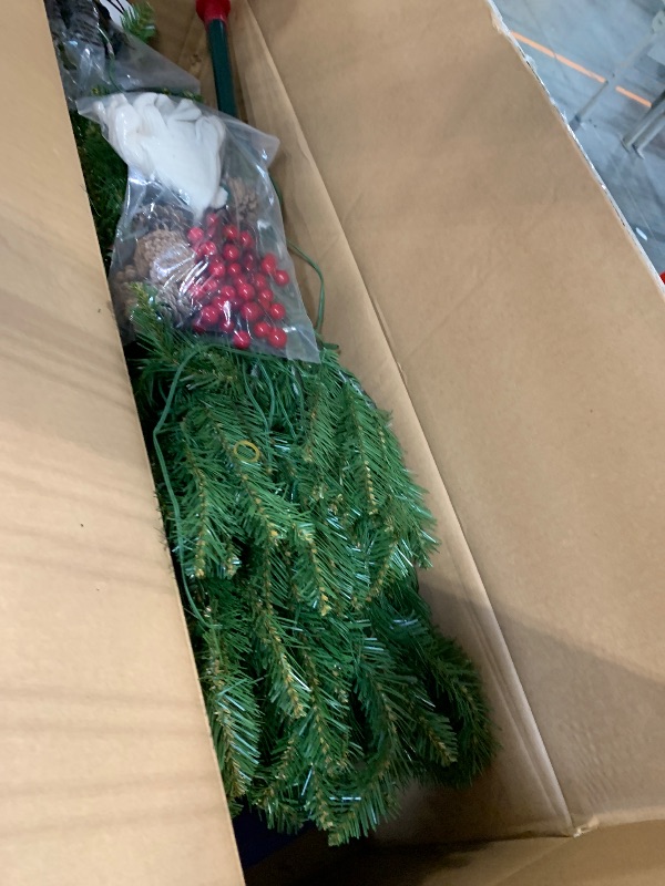 Photo 1 of ** similar ** 4. 5Ft Pre-Lit Artificial Christmas Tree, Spruce Prelit Christmas Trees with Thickened Branch Tips & 200 Listed Lights


