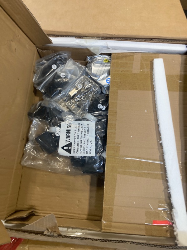 Photo 1 of ** SOLD AS IS NO REFUND \RETURN** SEE COMMENTS
DWVO Queen Size Bed Frame with RGB LED Lights & Storage Bookcase Headboard, Upholstered Bed with Charging Station and 4 Drawers, No Box Spring Needed, Easy Assembly, Noise-Free, PU Leather Black