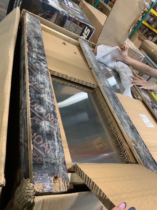 Photo 1 of ***SEALED**** XIMSPHY Kitchen Wall Cabinet, Stainless Steel Storage Cabinet with Adjustable & Open Shelves, Wall Mounted Storage Cabinets with Glass Doors, for Garage, Kitchen, Warehouse