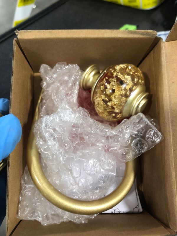 Photo 1 of ** only 1**
2 Pack Curtain Holdbacks, USFOOK Decorative Window Drapery Tiebacks (2 Pack/1 Pair), Curtain Tie Back Hooks for Wall with Gold Translucent Finials (3.95" L x 3.4" W)