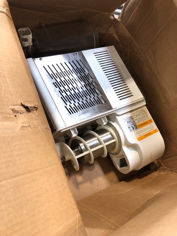 Photo 1 of ** MAJOR DAMAGE *** *** TANK IS BROKEN ITEM SOLD FOR PARTS *** *** FINAL SALE NOT FUNCTIONAL **** VEVOR Slushie Machine, 3L/0.8 Gallons Food-Grade PC Tank Margarita Machine, 290W Slushy Machine for Home, Stainless Steel Smoothie Frozen Drink Maker for Sup