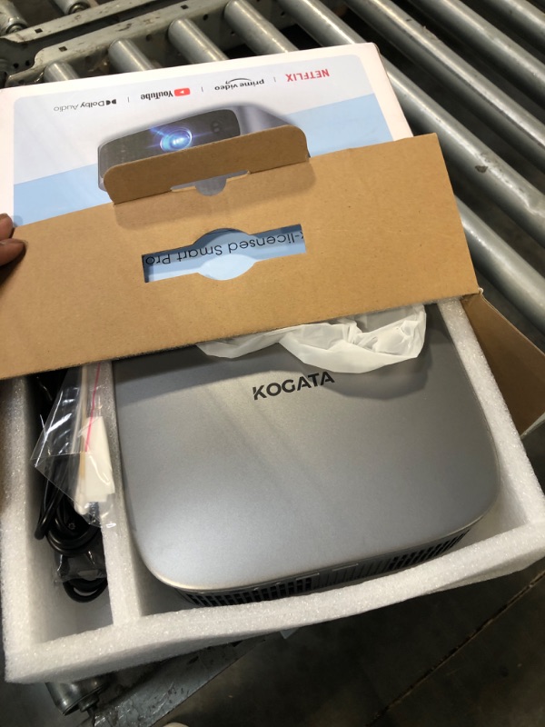 Photo 1 of [Short Throw/Built in Apps] Projector 4K with WiFi and Bluetooth, 2000ANSI TOF Auto Focus Keystone Smart Projector for Dolby Audio Home Theater Movie, Kogata Outdoor Projector Portable Ceiling Gray