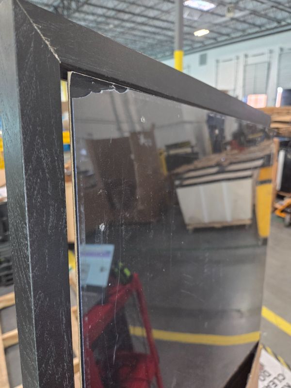 Photo 1 of ***MAJOR DAMAGE*** Tinkeps 19x27 Picture Frame Black with Black Backboard, Wooden Curved Extra Wide Edges Puzzle Frame, Vintage Style Poster Frame 19x27 for Wall Decor.