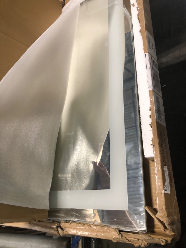 Photo 1 of ** SOLD AS IS NO REFUND/RETURN** SEE COMMENTS LOAAO 32"X36" LED Bathroom Mirror with Lights, Anti-Fog, Dimmable, Backlit + Front Lit, Lighted Bathroom Vanity Mirror for Wall, Memory Function, Tempered Glass, ETL Listed