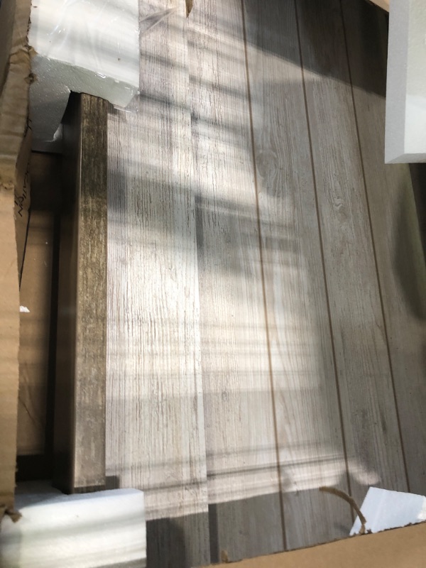 Photo 1 of **sold as is no refund/return**
Signature Design by Ashley Willowton Casual King Panel Bed with Metal Slats, Foundation or Box Spring Needed, Whitewash