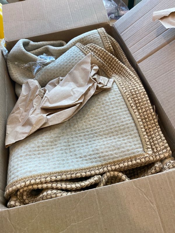 Photo 1 of **USED - MINOR DAMAGE**
EARTHALL Woven Area Rug 4x6 Ft Washable Rugs for Entryway Non Slip Braided Throw Rugs Bedroom Carpet Cotton Entry Rug Cotton Floor Carpets for Bedroom Dining Room Living Room, Orange/Tan/Brown