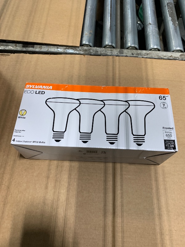 Photo 1 of *** 2 PACK ***  Sylvania ECO LED BR30 Light Bulb, 65W = 9W, Dimmable, Frosted Finish, 650 Lumens, 3000K, Neutral White - 4 Pack (41101)