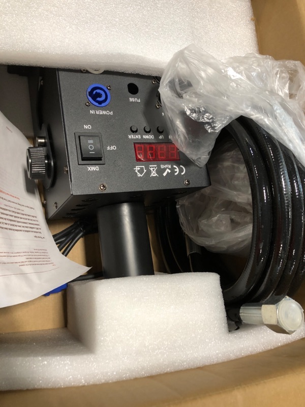 Photo 1 of **UNTESTED**
Digital CO2 Jet Machine 12LEDs RGB CO2 Fogger Smoke Cannon DMX512 Smoke Mister Machine Multi-angle Gas Column Fog Machine w/6m Hose, for DJ Concerts Parties Birthday Wedding