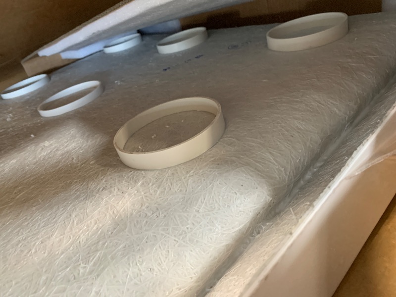 Photo 1 of *MAJOR DAMAGE*
DreamLine SlimLine 36 in. D x 60 in. W x 2 3/4 in. H Center Drain Single Threshold Shower Base in White, DLT-1136600