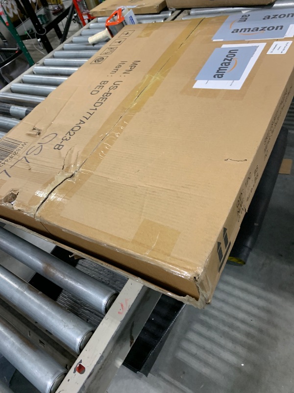 Photo 1 of **SIMILAR ITEM** **UNKNOWN SIZE** Bestier Bed Frame with Adjustable Headboard & LEDLighting, Corduroy Upholstered Platform Bed Frame withStorage Shelf, Solid Wood Slats, No Box Spring Needed,Never Squeak, Easy Assembly, Taupe
