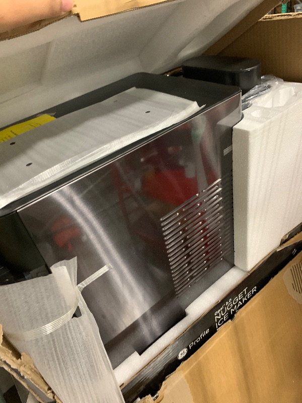 Photo 1 of ** SOLD AS IS NO REFUND/RETURN** SEE COMMENTS GE Profile Opal 2.0 with 0.75 Gallon Tank, Chewable Crunchable Countertop Nugget Ice Maker, Scoop included, 38 lbs in 24 hours, Pellet Ice Machine with WiFi & Smart Connected, Black Stainless Steel