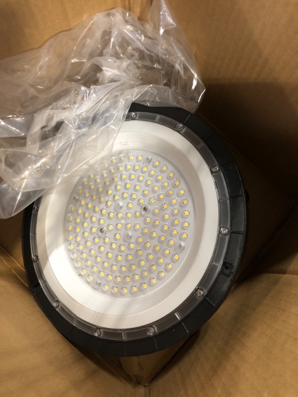 Photo 1 of ** ONLY ONE PCS ** THELUX 150W High Bay LED Shop Lights Super High Bright 22500ML 5000K with 3Pins US Plug & 5Ft Cable Upgrade 50000Hrs UFO LED High Bay Light Easy Install 6Pack for Workshop Garage GMY
