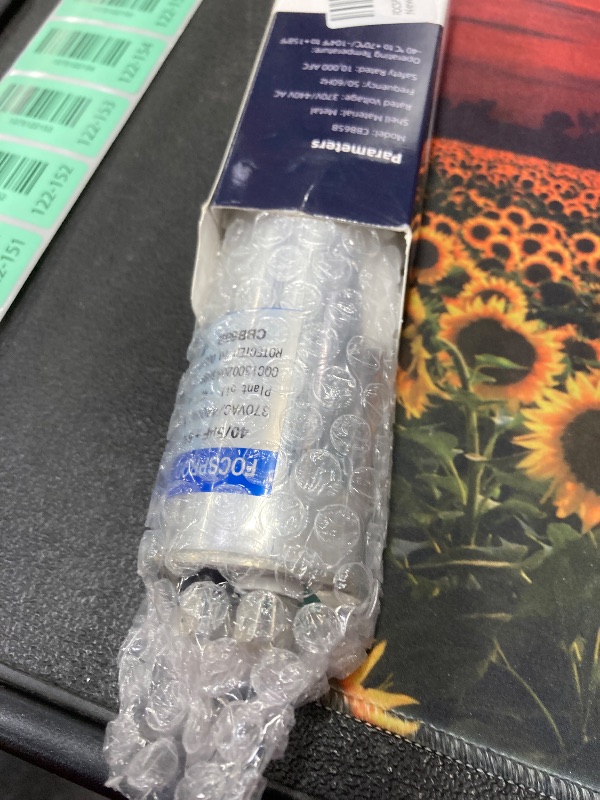 Photo 1 of [UL Recognized] FOCSPROD 40+5 uF 40/5 MFD ±6% 370V/440V CBB65 AC Capacitor, Dual Run Round Capacitor Replacement, 40 5 uF 440 Volt HVAC for AC Unit Fan Motor Start or Heat Pump or Condenser Straight