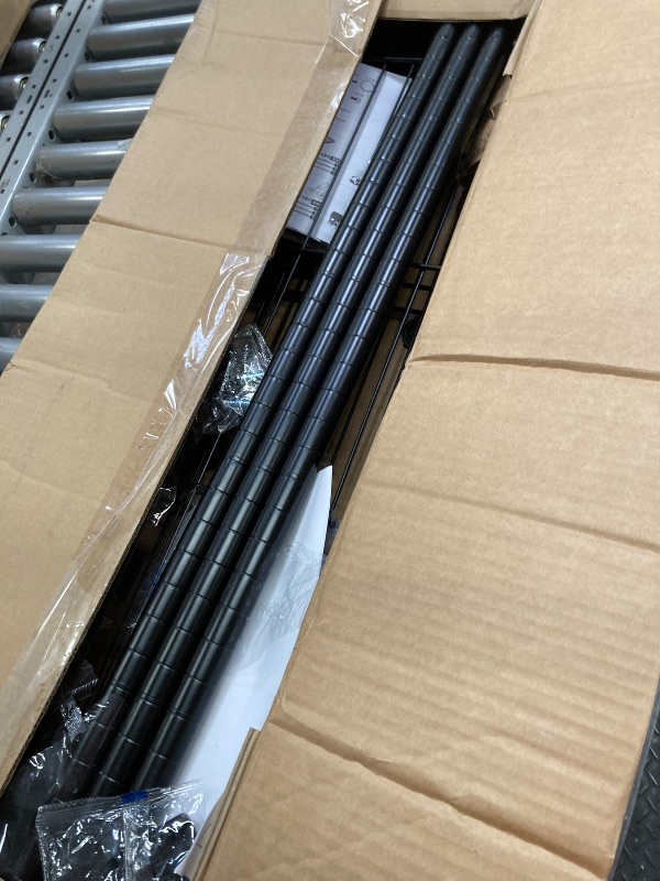 Photo 1 of ***USED*** Amazon Basics 5-Shelf Adjustable Heavy Duty Steel Wire Storage Shelves for Garage, Kitchen, Easy Assembly, 36" x 14" x 72", Black