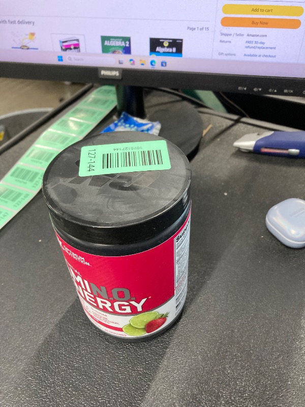 View 2 of ***BB 6/14/26***Optimum Nutrition Amino Energy - Pre Workout with Green Tea, BCAA, Amino Acids, Keto Friendly, Green Coffee Extract, Energy Powder - Strawberry Lime, 9.5 Ounce, 30 Servings (Packaging May Vary)***BB 6/14/26***