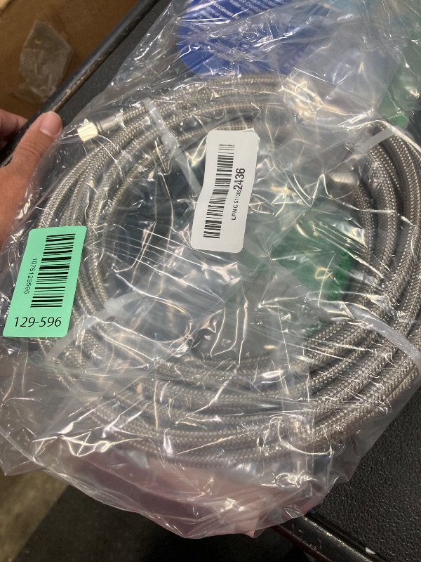 Photo 1 of ***MISSING VALVE PART -SELLING AS IS*** Fridge Water Line Kit - 30FT Premium Stainless Steel Braided Refrigerator Water Line with Tee Stop Valve,Foodgrade PEX Inner Tube Ice Maker Water Line with 1/4" Fittings for Refrigerator Ice Maker