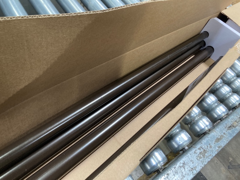 Photo 1 of 1 Inch Double Curtain Rods 72 to 144 Inches (6 to 12 ft), USFOOK Bronze Drapery Rods for Windows 69 to 140 Inches, Telescoping Dual Curtain Rod with Woven Leaf Finials