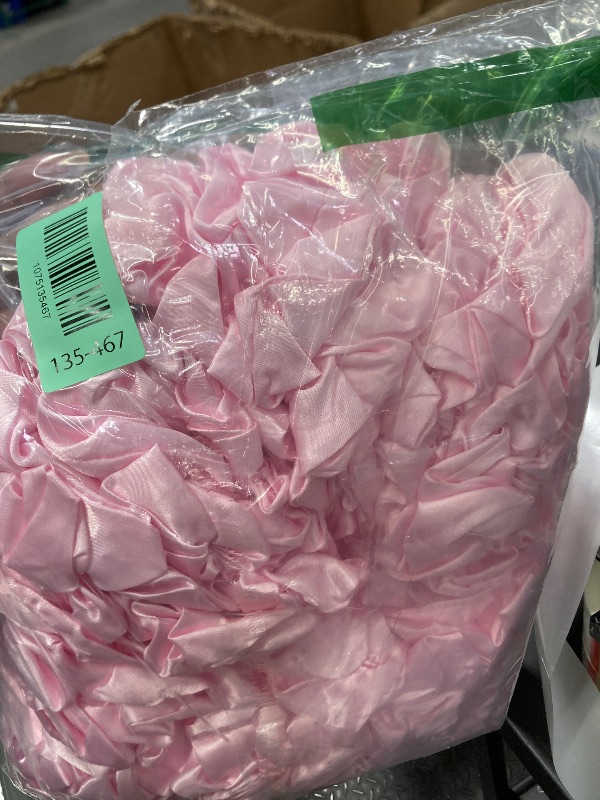Photo 1 of 100 Pcs Satin Scrunchies, 4" Solid Color Elastic Hair Bands Silky Ponytail Holder Satin Cute Hair Ties for Women Accessories Party Favor (Pink)