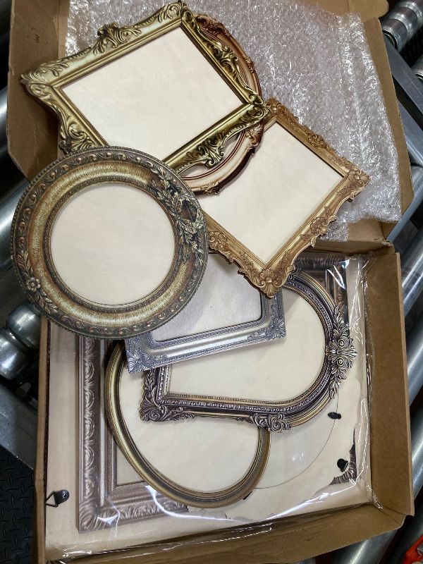 Photo 1 of ***these are pressed wood useable but faux frames***Xuhal 10 Pcs Gold Vintage Picture Frames for Wall, Flat Printed Patterns, Ornate Vintage Farmhouse Photo Frame Multi Sizes, Antique French Country Wall Art for Gallery Bedroom Living Room Home Decor***th