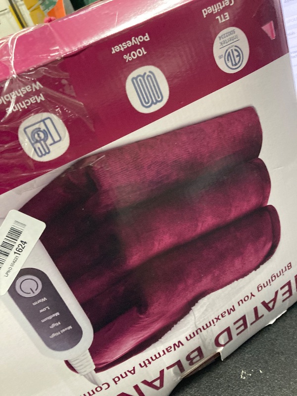 Photo 1 of **DONT WORK***Heated Blanket Electric Throw, 50" x 60" Heating Blanket with 5 Levels & 10 Hours Auto Off, Extremely Soft Flannel Warm Blanket Gifts Over-Heat Protection, ETL Certified Machine Washable