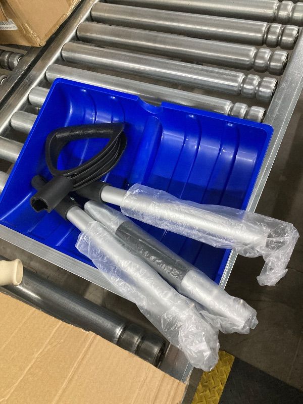 Photo 1 of  Snow Shovel for Driveway 40-52 Inch Long Portable Collapsible Shovel Metal Large Capacity Heavy Duty Snow Removal with Aluminum D Grip Handle for Home Garage Car Ice Removal(Blue)