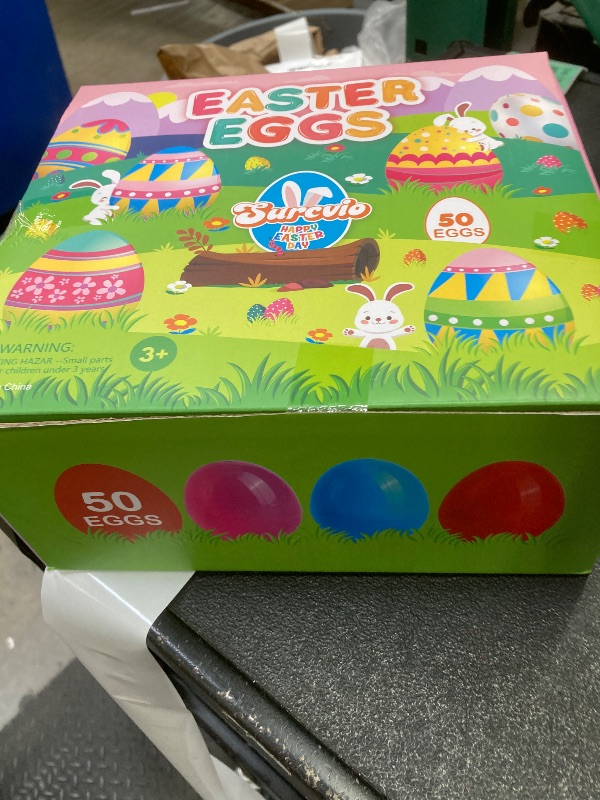 Photo 1 of [6 Surprise Golden Eggs] 50 Pack 3 Inch Large Easter Eggs, Empty Easter Eggs Fillable, Bright Colors Plastic Eggs Bulks for Easter Hunt, Easter Party Favor, Basket Stuffers Fillers