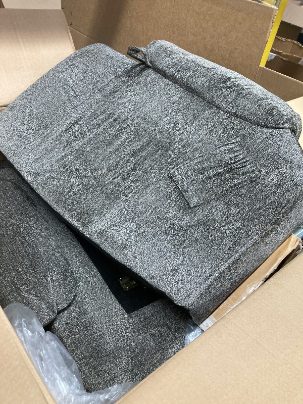 Photo 1 of **Incomplete—only two pieces.incomplete
***CANMOV Large Power Lift Recliner Chairs with Massage and Heat for Elderly Big People, Heavy Duty Motion Reclining Mechanism-Anti Skid Fabric Recliner Chair with 2 Concealed Cup Holders,Dark Gray