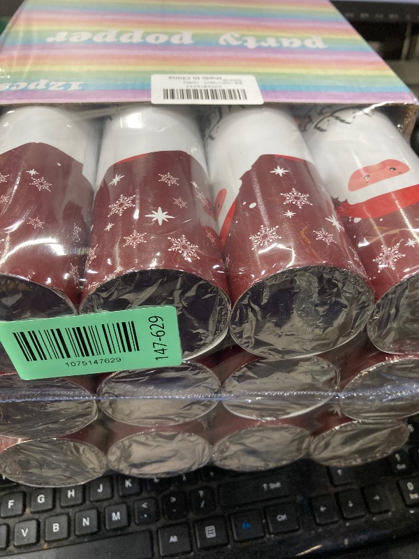 Photo 1 of **MISSING ONE***Confetti Cannon Snowflake Confetti Poppers 12Pack for Christmas Decor Party Poppers Xmas White Snowflake Confetti Christmas Party Shooter for Celebration Party Decorations