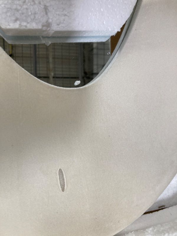 Photo 1 of **CUT IN MATERIAL/HAS SOME SPOTS**FlyEcho Full Length Mirror, 63"x24" Full Body Mirrors, Flannel Floor Mirrors with Stand, Irregular Wavy Mirror Hanging or Leaning Against Wall for Bedroom Living Room, Beige