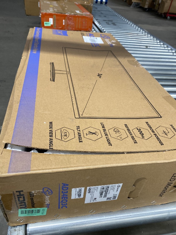 Photo 1 of ***DAMAGED -SELLING AS PARTS ONLY*** ArcticPro 34inch 200Hz Curved Gaming Monitor, WQHD 3440 * 1440p Computer Monitor, 1ms MPRT, Adaptive sync, 3000:1, 3-Sided Frameless, Ultra Slim, 122% sRGB, Bluelight Filter, HDMI(TMDS)& DP Ports