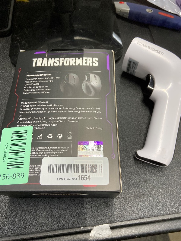 Photo 1 of ***Missing the bluetooth dongle piece***Transformers Vertical Ergonomic Mouse with LED Screen & Knob Control, Rechargeable Vertical Mouse Wireless, 3-Device Connectivity (2.4G + Dual Bluetooth), Quiet Clicks, Computer Mice for PC/Mac/Laptop***Missing the 