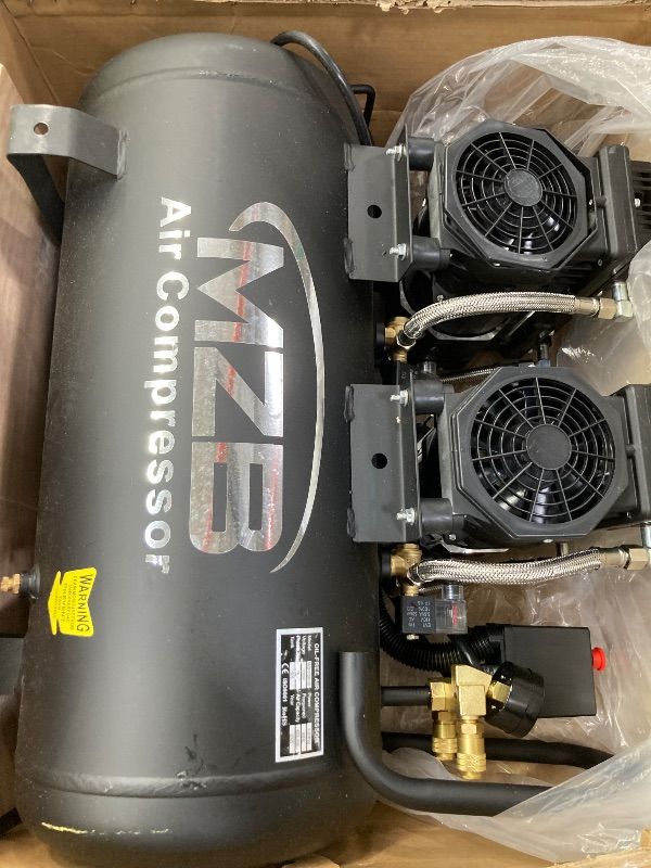 Photo 1 of **ONE FAN DONT WORK**MZB 13.2 Gallon Ultra Quiet Air Compressor 115PSI Steel Tanks 70dB Noise Level Oil Free Air Compressor