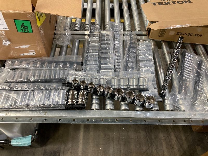 Photo 1 of **MISSING 2 UNKNOWN ROWS***TEKTON 1/4, 3/8, 1/2 Inch Drive 6-Point Socket Set with Rails and Trays (214-Piece) | SHD99202